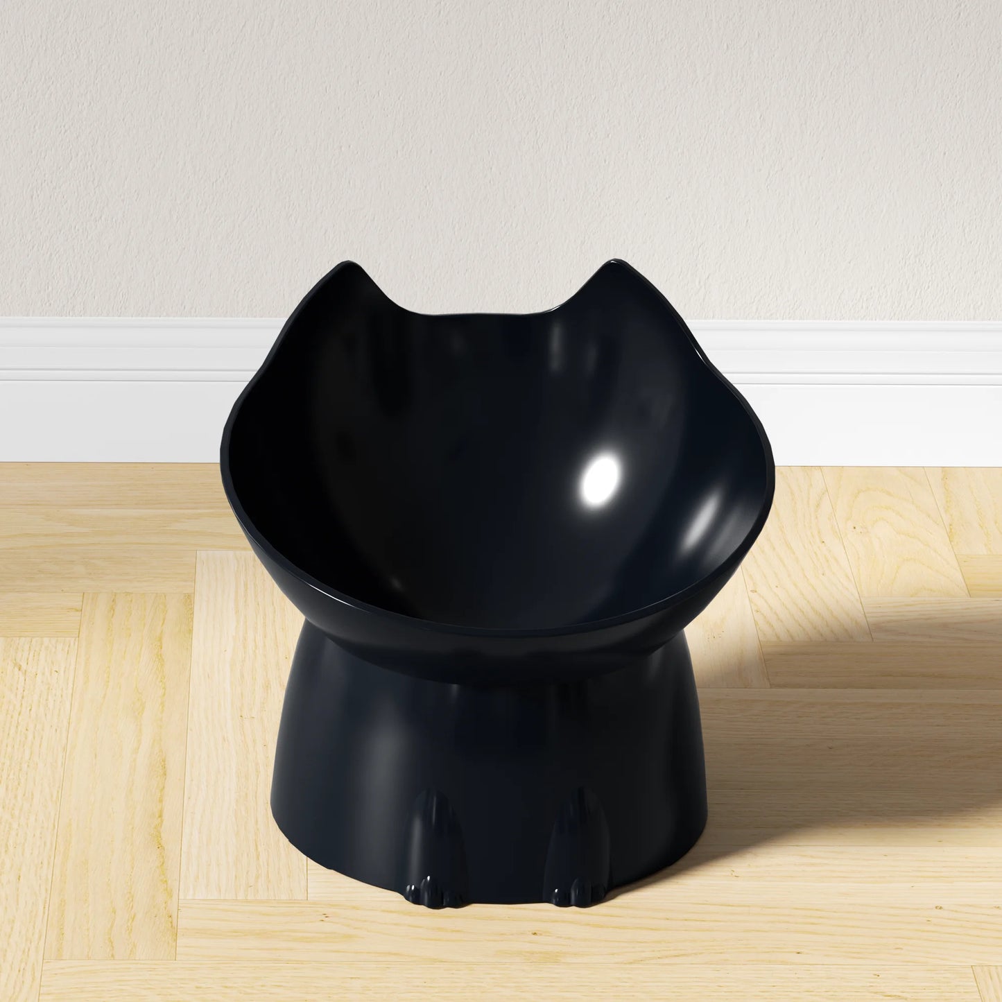 Anti-Tip Plastic Raised Whisker Ware Elevated Cat Bowl