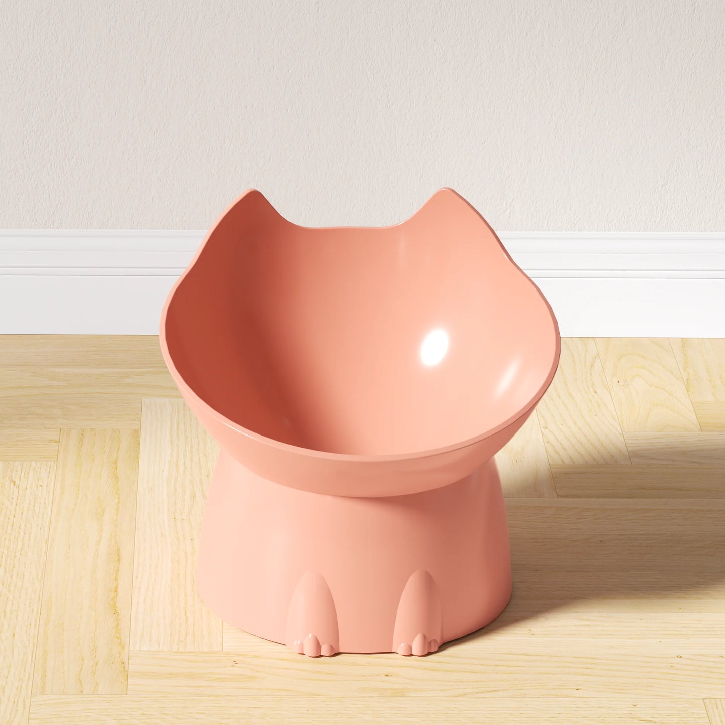 Anti-Tip Plastic Raised Whisker Ware Elevated Cat Bowl