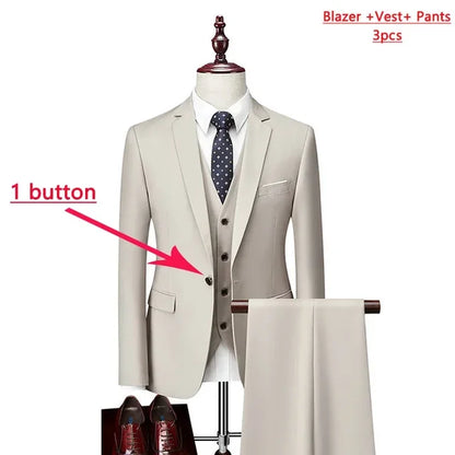 Men's Formal Business/Wedding Three-piece Suit
