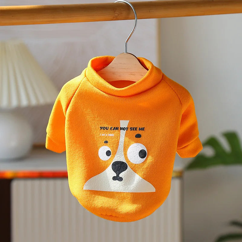 Autumn Winter Printed Warm Sweatshirt - Small Dog Apparel