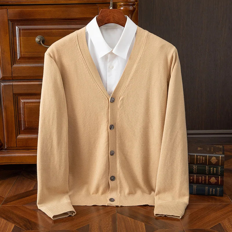  BROWON Classic V-Neck Cardigan
