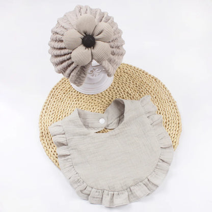 Baby Bib Set Soft Flower Ruffled