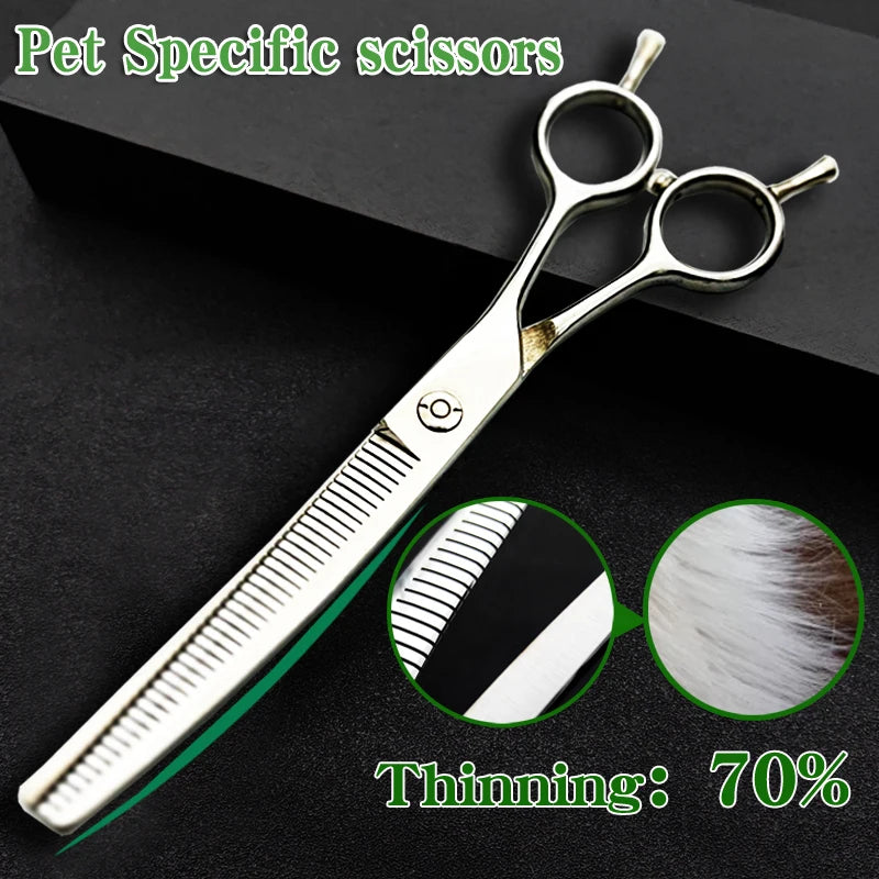 Bent Fishbone Double Tailed Dog Hair Cut Scissors