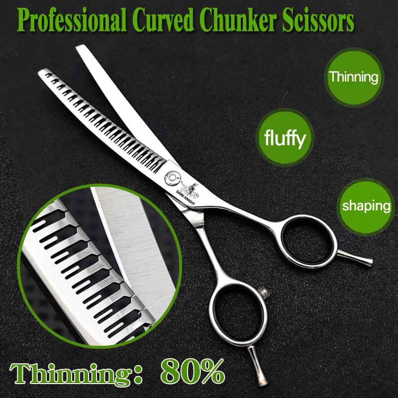 Bent Fishbone Double Tailed Dog Hair Cut Scissors