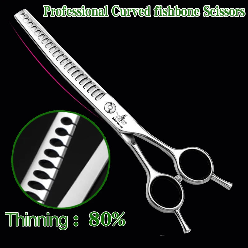 Bent Fishbone Double Tailed Dog Hair Cut Scissors