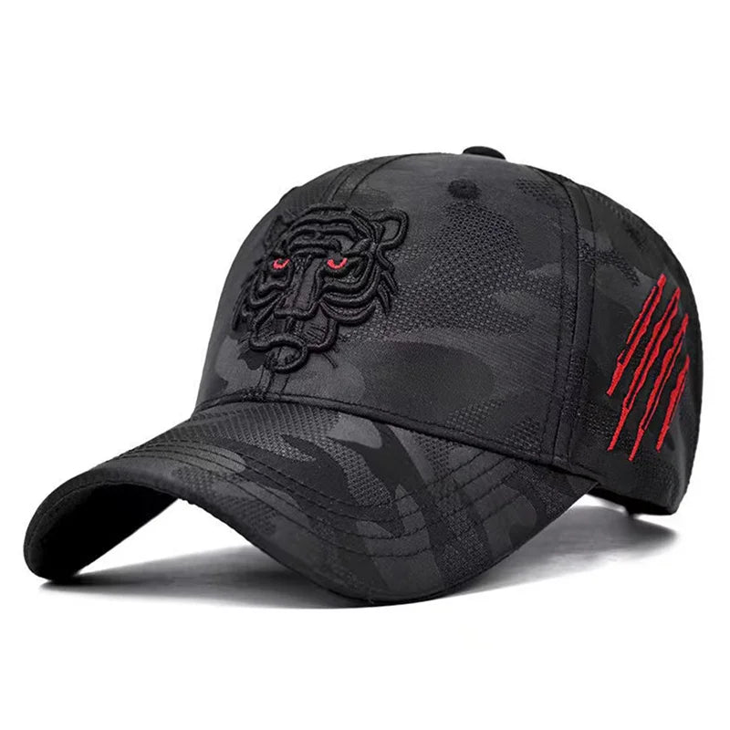 Black Tiger Embroidered Cap
