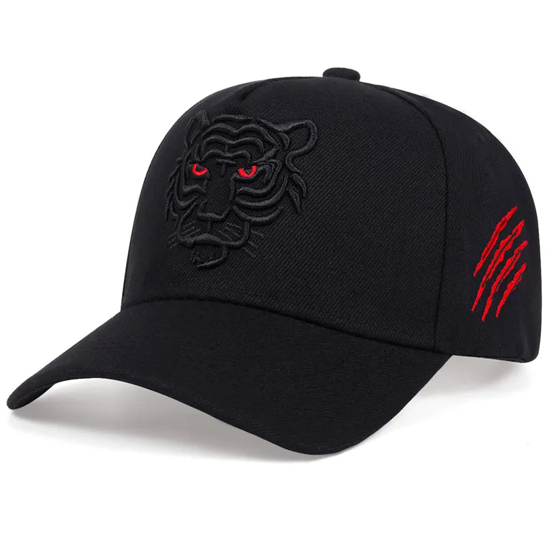 Black Tiger Embroidered Cap
