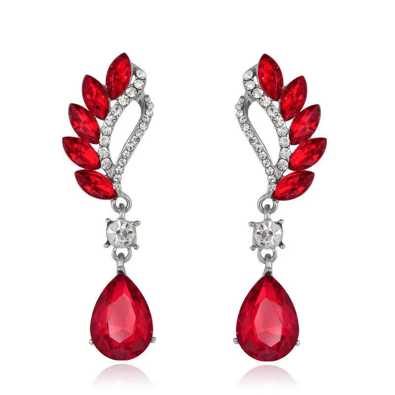 Blue/White Pear CZ Drop Earring