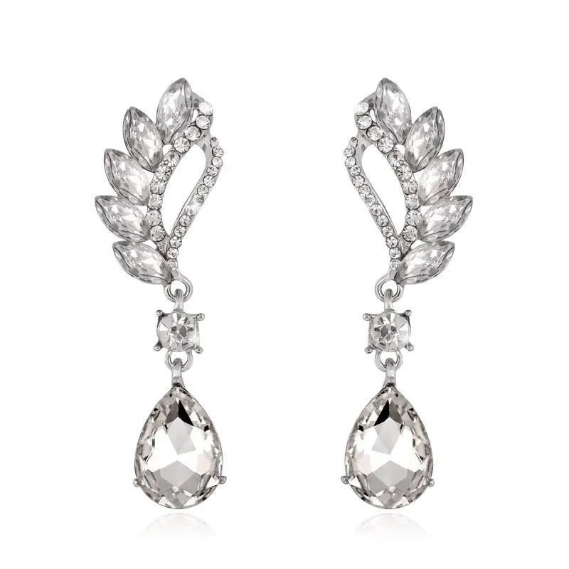 Blue/White Pear CZ Drop Earring