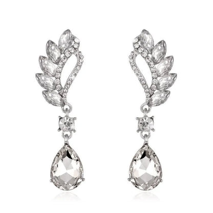 Blue/White Pear CZ Drop Earring