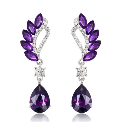 Blue/White Pear CZ Drop Earring