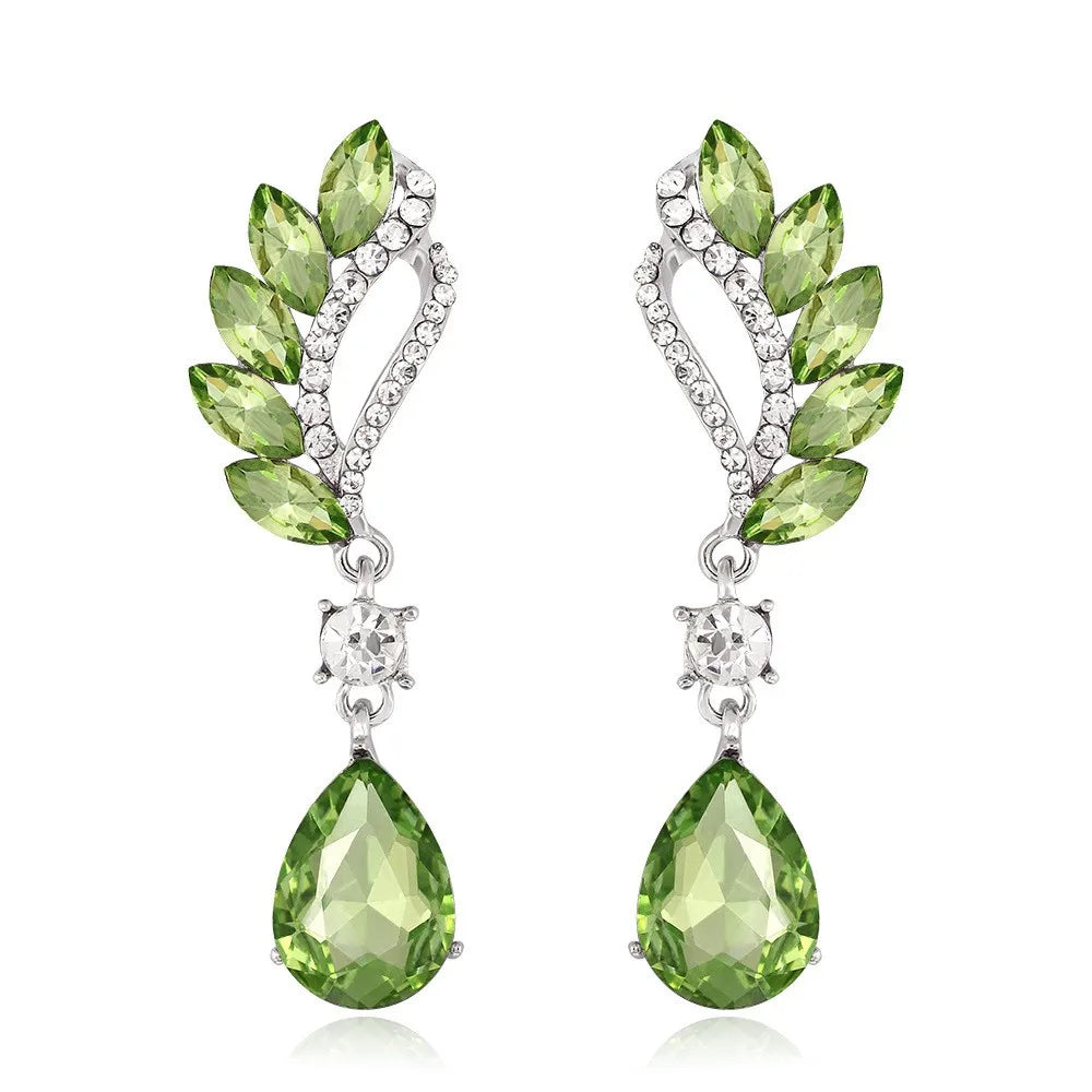 Blue/White Pear CZ Drop Earring