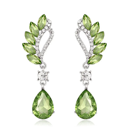 Blue/White Pear CZ Drop Earring