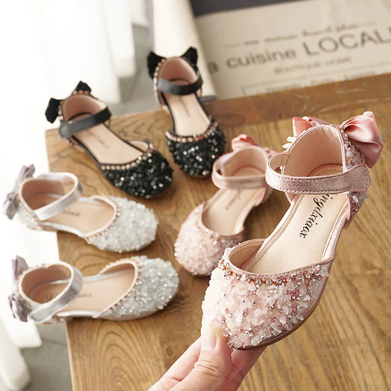 
Sequins Bow Girls Casual Dance Flat Sandals
