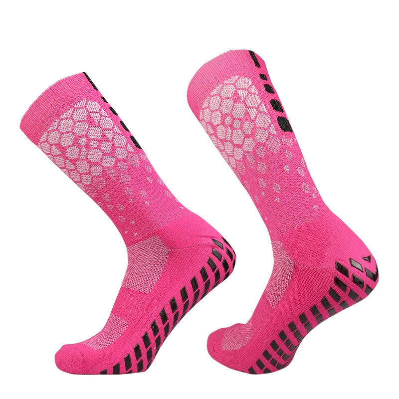 Breathable Honeycomb Grip Soccer Socks for Men & Women