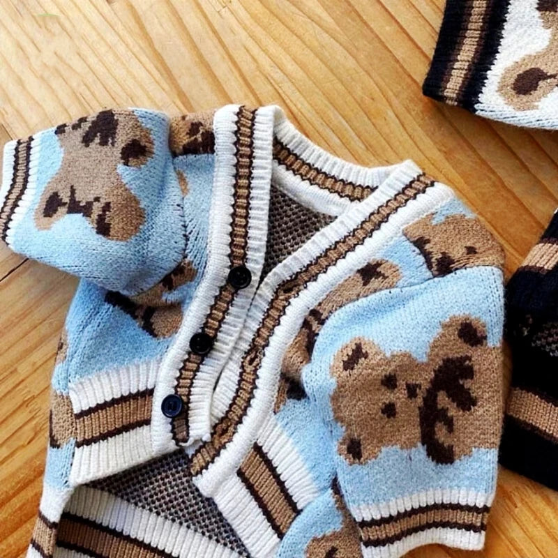 Breathable Striped Puppy Kitten Dog Cardigan Sweater