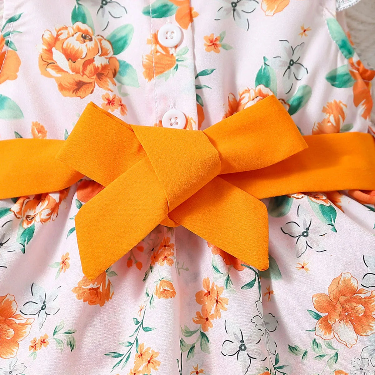 Newborn Butterfly Sleeve Cute Yellow Floral Princess Formal Dresses