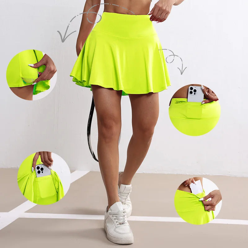 CHRLEISURE Pleated Tennis Golf Skorts
