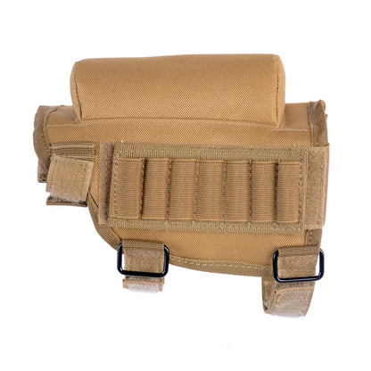 Camo Tactical Rifle Cheek Rest - Adjustable Ammo Holder Pouch