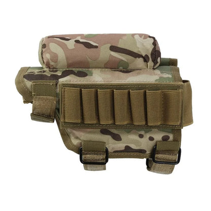 Camo Tactical Rifle Cheek Rest - Adjustable Ammo Holder Pouch