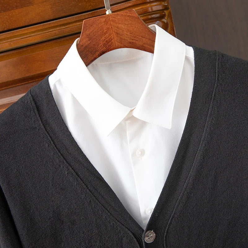 BROWON Classic V-Neck Cardigan
