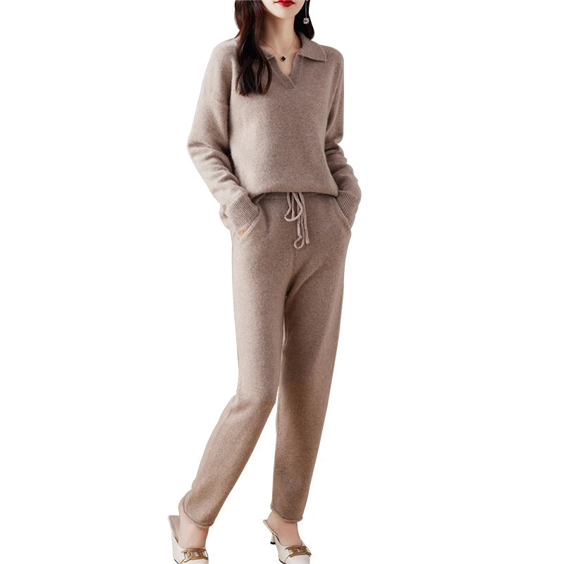 Luxe Cashmere Polo Suit Set