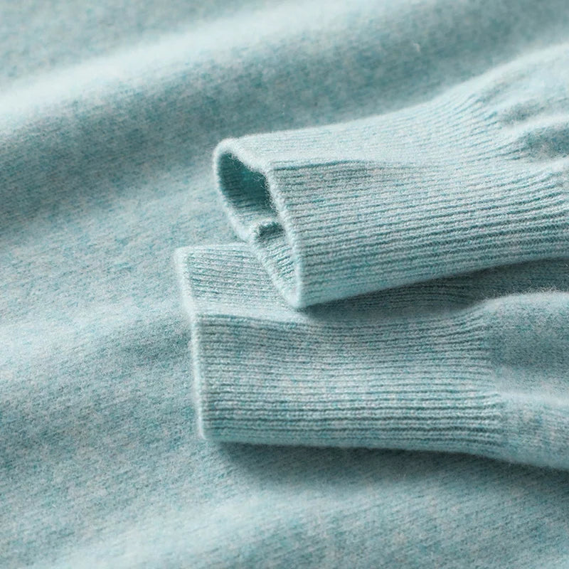 Cashmere Sweater Women's Crew Neck Pullover Women's Short Undercoat