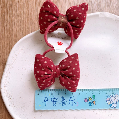 Childern Bow Hair Rope Ring Elastic Rubber Band Headwear