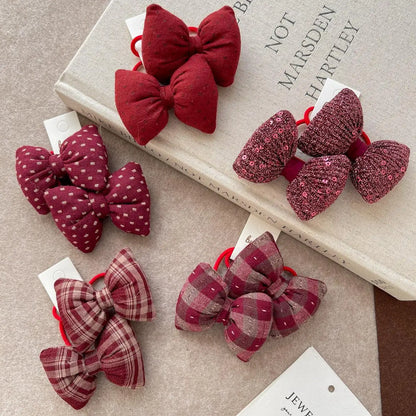 Childern Bow Hair Rope Ring Elastic Rubber Band Headwear