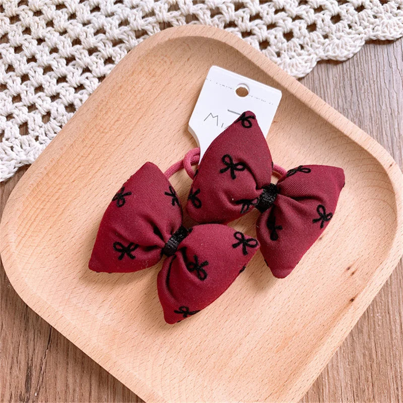 Childern Bow Hair Rope Ring Elastic Rubber Band Headwear