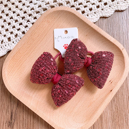 Childern Bow Hair Rope Ring Elastic Rubber Band Headwear