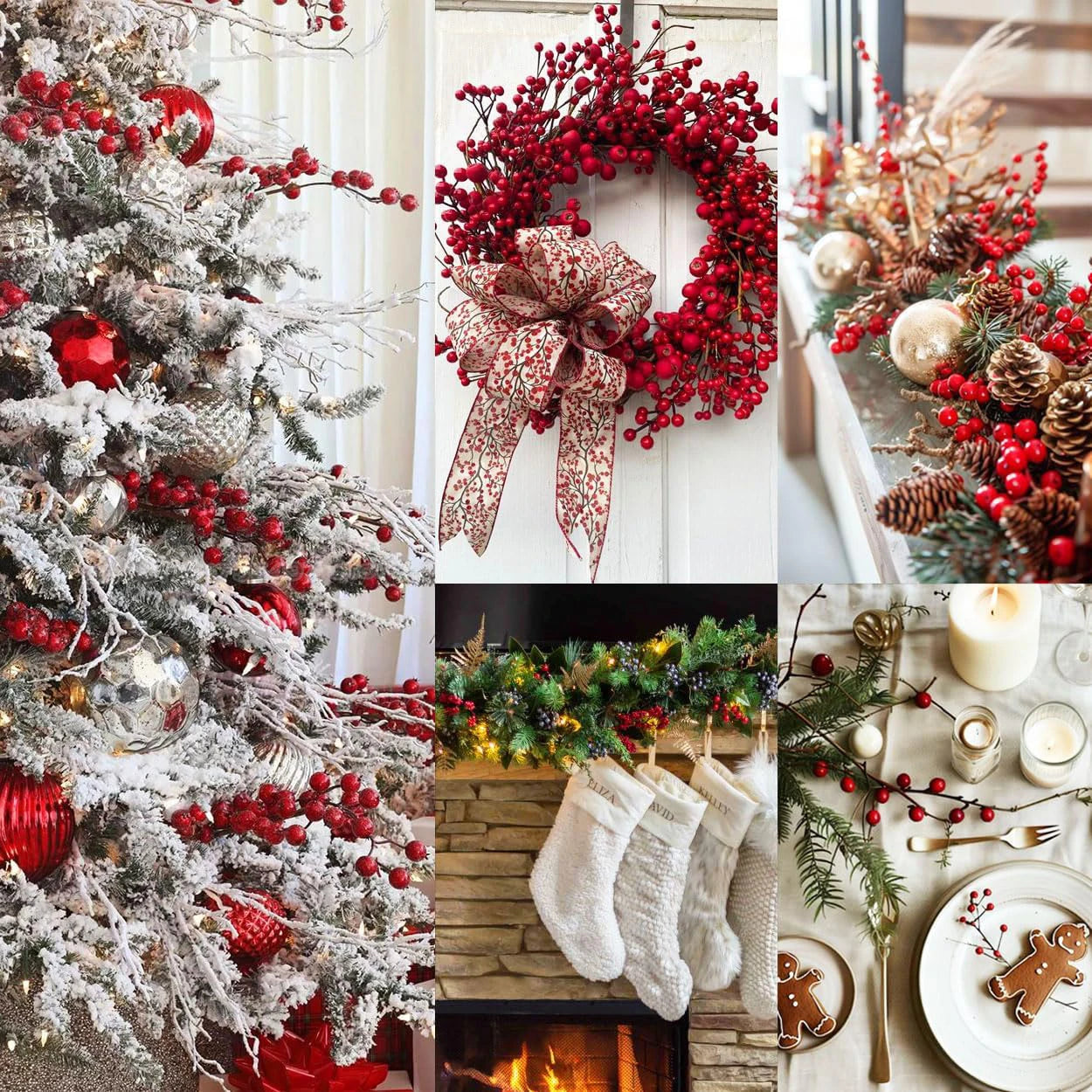 Christmas Red Berry Branch Decorative Ornament