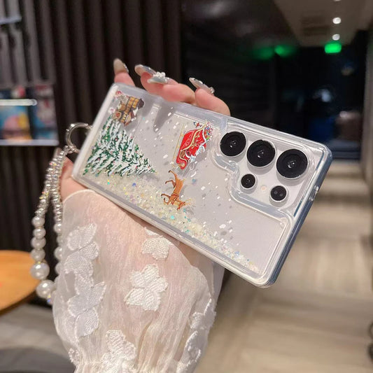 Christmas Dynamic Quicksand Liquid Glitter Phone Case