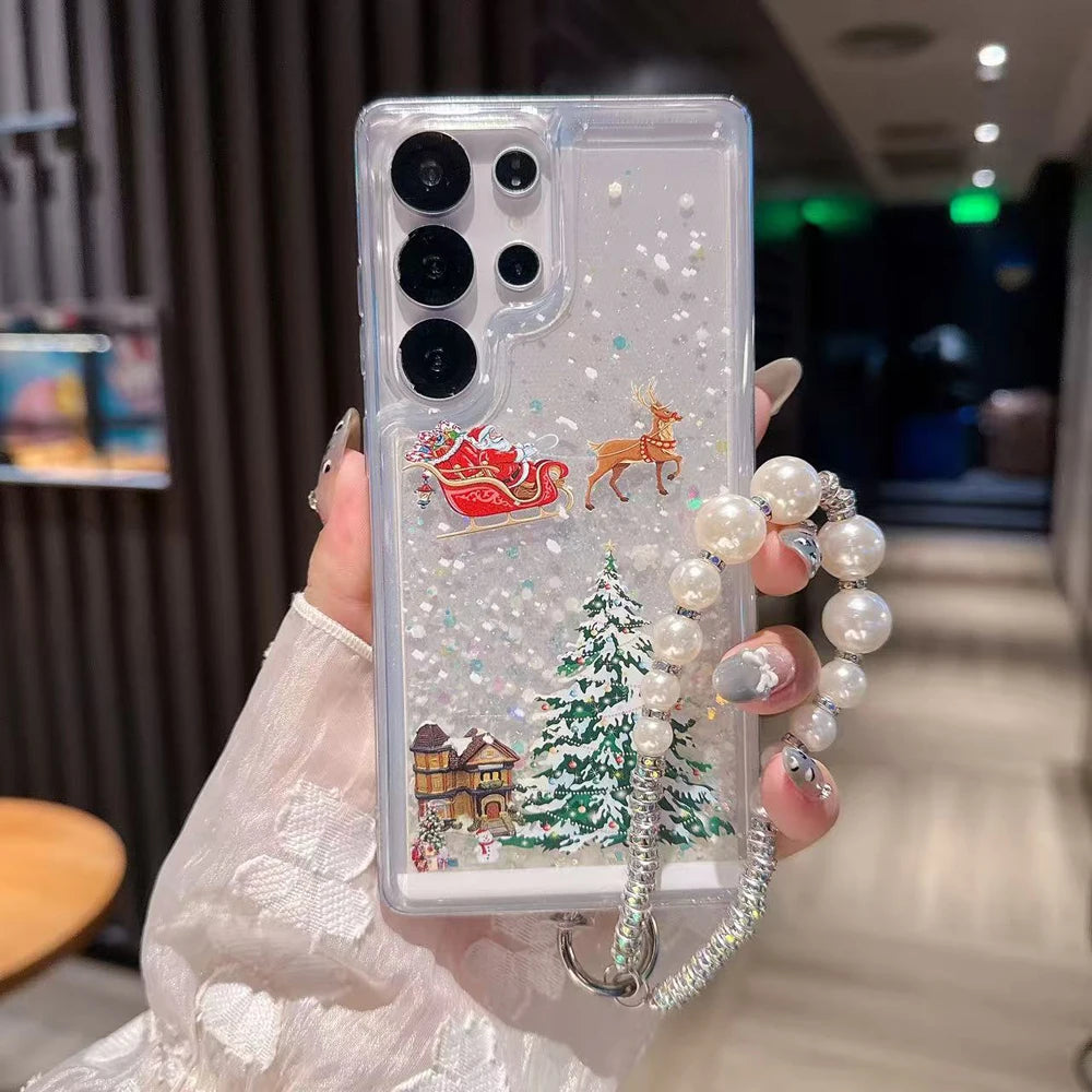 Christmas Dynamic Quicksand Liquid Glitter Phone Case