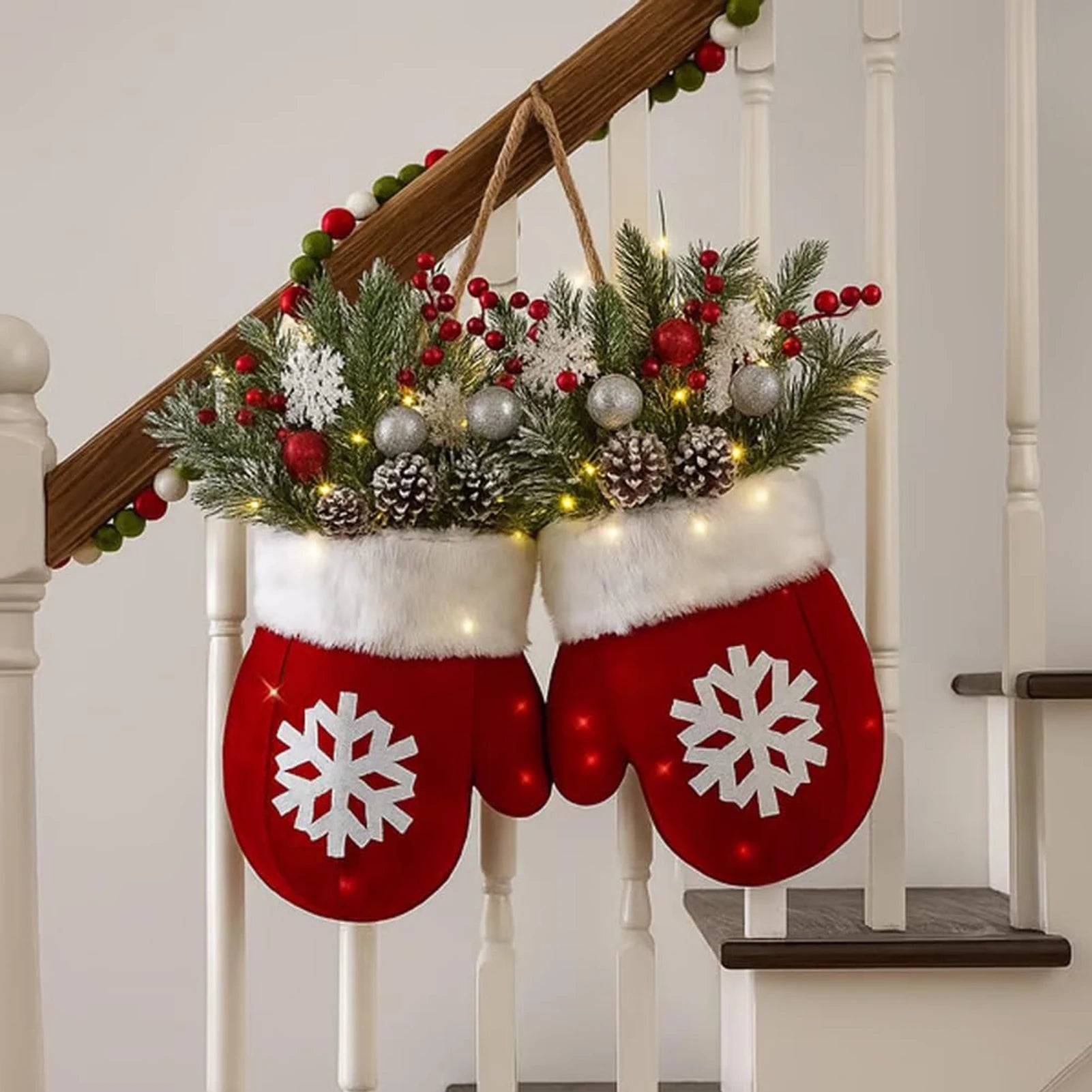 Christmas Glove Wreath Door Decoration