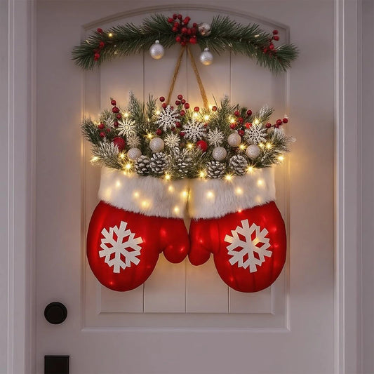 Christmas Glove Wreath Door Decoration