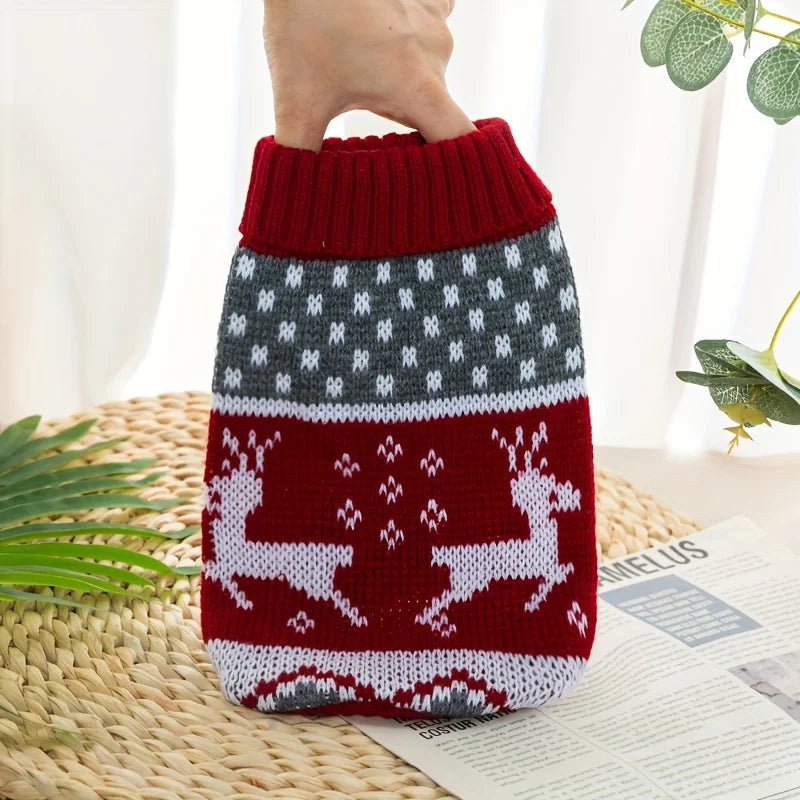 Christmas Printed Small Dog Knitted Sweater