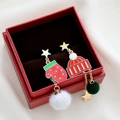 Christmas Tree Earrings | Santa Claus Snowman Drop Jewelry Gift
