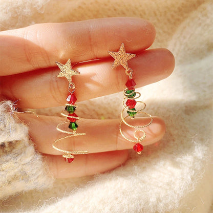 Christmas Tree Earrings | Santa Claus Snowman Drop Jewelry Gift
