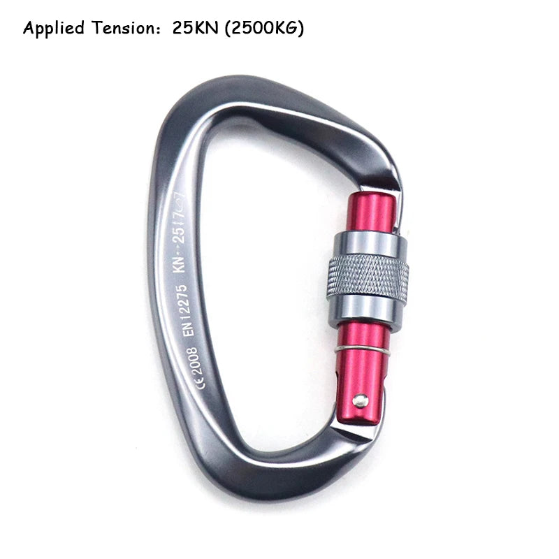 25KN Professional Climbing Carabiner D Shape Safety Lock
