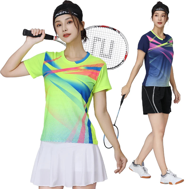 Colorful Mesh Breathable Women Tennis Tops