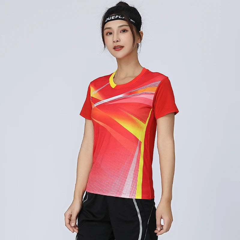 Colorful Mesh Breathable Women Tennis Tops