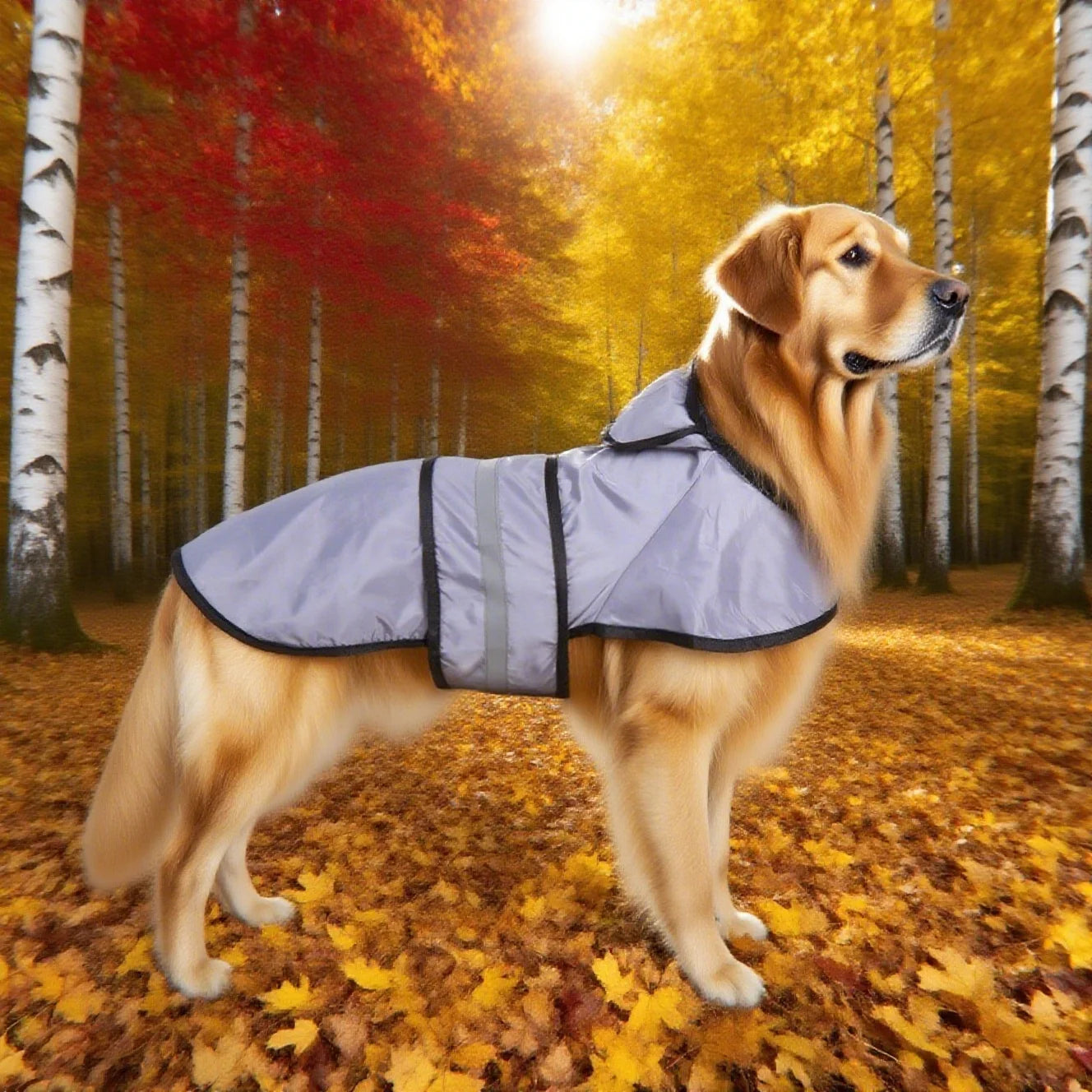 Colorful Rainy Season Hooded Waterproof Dog Clothes
