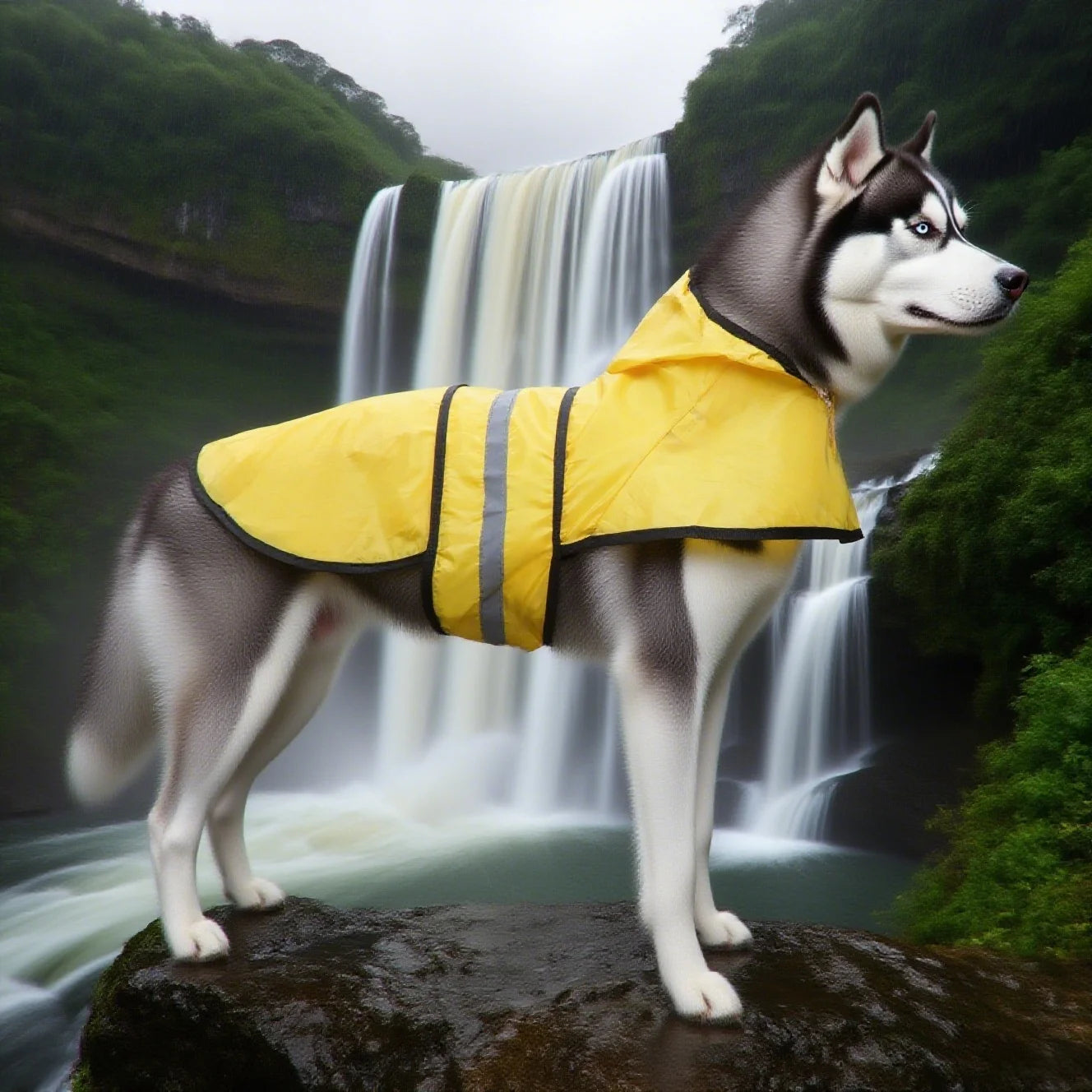 Colorful Rainy Season Hooded Waterproof Dog Clothes
