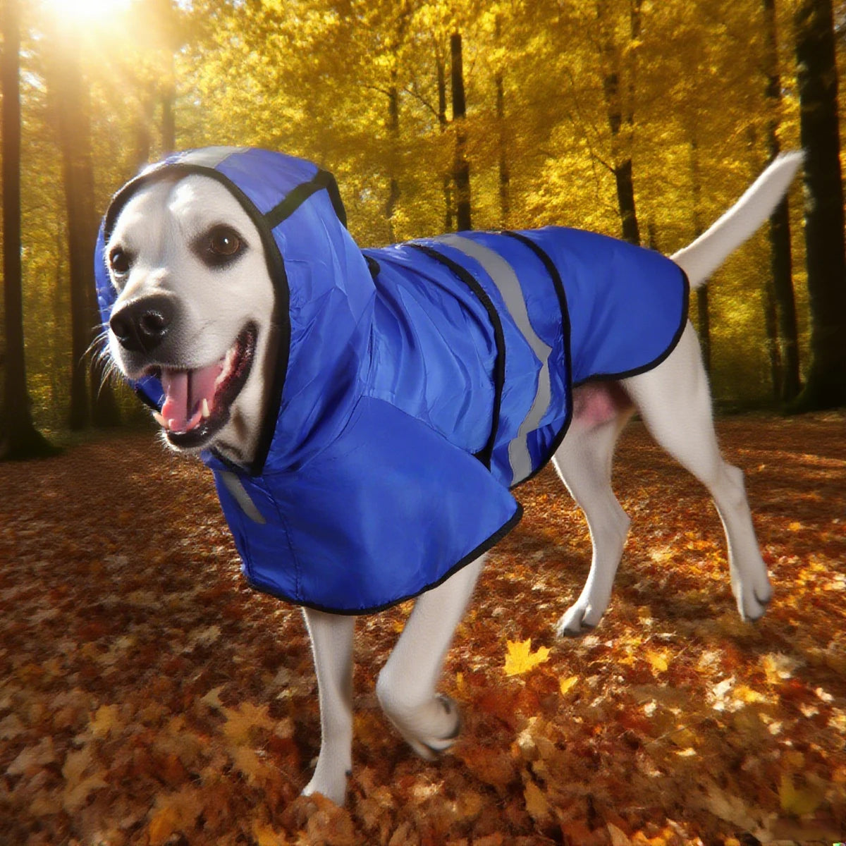 Colorful Rainy Season Hooded Waterproof Dog Clothes