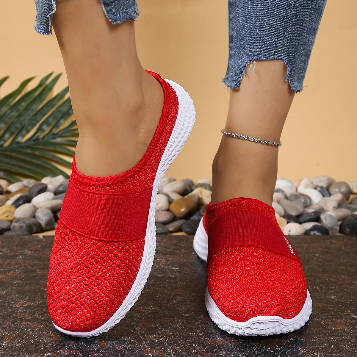 Women's Comfortable Breathable Solid Mules Slippers