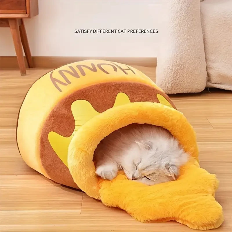 Comfortable Honey Pot Shape Cat House Bed