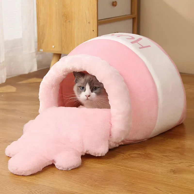 Comfortable Honey Pot Shape Cat House Bed