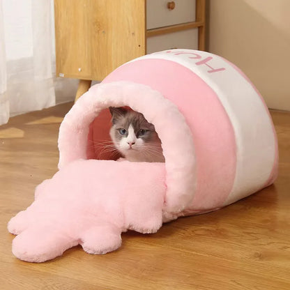 Comfortable Honey Pot Shape Cat House Bed
