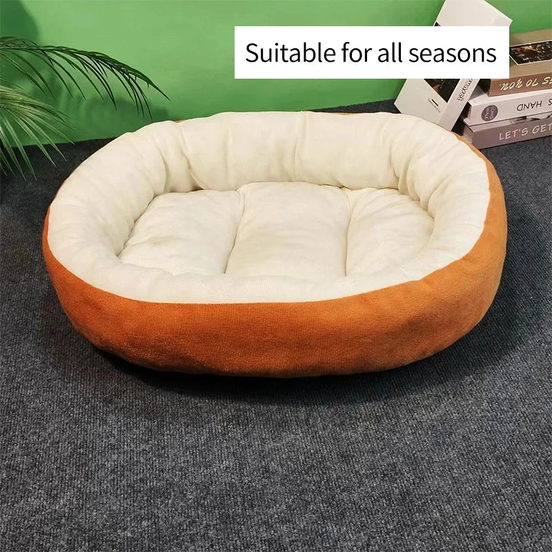 Comfortable Warm Oval shaped Pet Cushion Bed